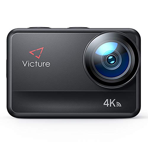 Victure AC940 Cámara Deportiva 4K/60FPS 20MP Wi-Fi (Pantalla Táctil EIS Camara Sumergible Hasta 5M Sin Carcasa, Camaras Acción Acuatica Impermeable con Control Remoto 2×1350mAh Baterías)