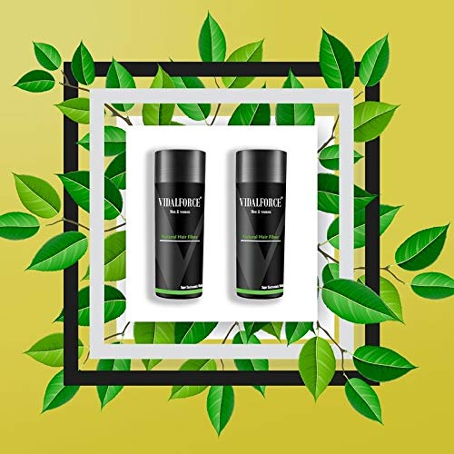 VidalForce, | Fibras capilares 100% de origen Vegetal | Polvos pelo hombre y mujer - Fibra capilar Castaño Oscuro (Pack 2 x 27,5g = 55 gr)
