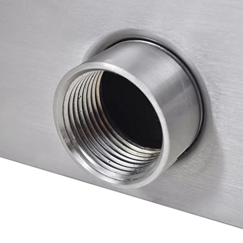 vidaXL Fuente Rectangular de Acero Inoxidable para Piscina 30 cm jardín Estanque