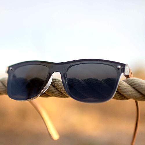 VIENTO Hybrid Lumberjack Gafas de Sol de Madera (Negro)