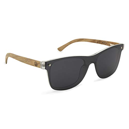 VIENTO Hybrid Lumberjack Gafas de Sol de Madera (Negro)