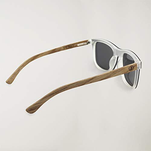 VIENTO Hybrid Lumberjack Gafas de Sol de Madera (Negro)