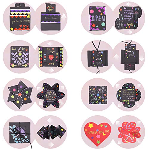 Viesap Creative Explosion Box,Caja de Regalo DIY Álbum de Fotos Hecho a Mano.9 PCS Álbum de Fotos de Amor Memoria Scrapbooking.para Cumpleaños,Boda,día de San Valentín,Aniversario,Navidad.
