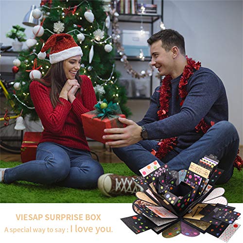 Viesap Creative Explosion Box,Caja de Regalo DIY Álbum de Fotos Hecho a Mano.9 PCS Álbum de Fotos de Amor Memoria Scrapbooking.para Cumpleaños,Boda,día de San Valentín,Aniversario,Navidad.