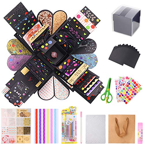 Viesap Creative Explosion Box,Caja de Regalo DIY Álbum de Fotos Hecho a Mano.9 PCS Álbum de Fotos de Amor Memoria Scrapbooking.para Cumpleaños,Boda,día de San Valentín,Aniversario,Navidad.