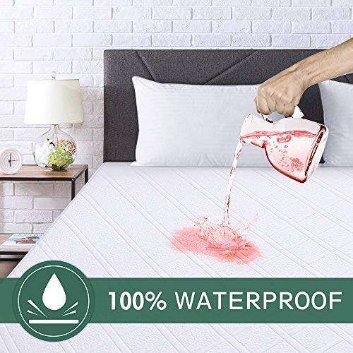 viewstar Protector Colchon Impermeable 150x190/200, Bambú Funda Colchon con Esquinas Elásticas, Transpirable& Fresco, Antiácaros& Hipoalergénico, Lavable& Silencioso, Cubre Colchón