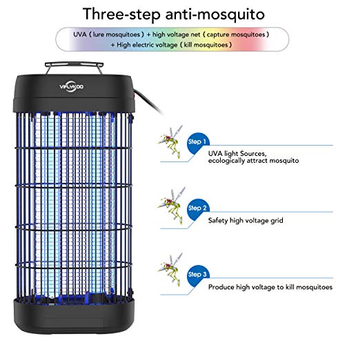 Viflykoo Lámpara Antimosquitos,UV Lámpara Anti Mosquitos Destructora de Insectos eléctrica 20W Sin químicos tóxicos,Trampas para Insectos Matamoscas Area efectiva 100㎡ para Interior y Jardin