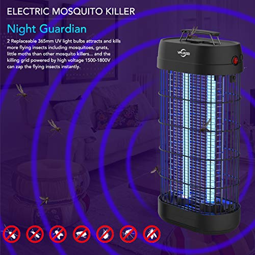 Viflykoo Lámpara Antimosquitos,UV Lámpara Anti Mosquitos Destructora de Insectos eléctrica 20W Sin químicos tóxicos,Trampas para Insectos Matamoscas Area efectiva 100㎡ para Interior y Jardin