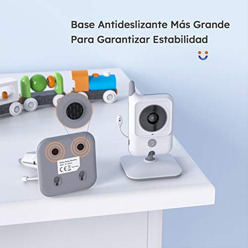 Vigilabebés con Cámara, BOIFUN Bebé Monitor Inalambrico Inteligente con Pantalla LCD de 3.2", Señal Más Fuerte, VOX, Visión Nocturna, Comunicación Bidireccional, Batería de 1150mAh
