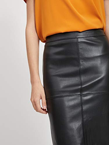 Vila Clothes Vipen New Skirt-Noos Falda, Negro (Black), 42 (Talla del Fabricante: X-Large) para Mujer
