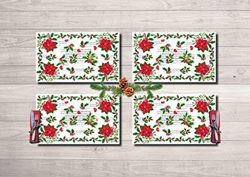 Vilber Flor Color 1, Pack 2 Manteles Individuales Vinilo Navidad