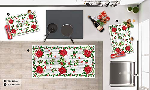 Vilber Flor Color 1, Pack 2 Manteles Individuales Vinilo Navidad