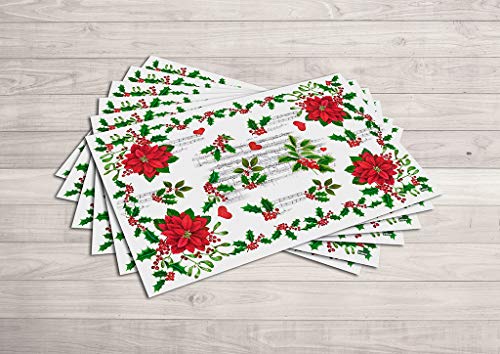 Vilber Flor Color 1, Pack 2 Manteles Individuales Vinilo Navidad