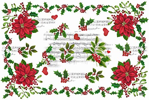 Vilber Flor Color 1, Pack 2 Manteles Individuales Vinilo Navidad