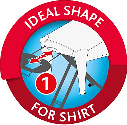 Vileda Perfect 2 in 1 - Tabla de planchar grande, para prendas extra grandes y camisas, altura regulable 77 - 95 cm, funda de algodón y espuma, medidas: 122 x 44 cm, color verde