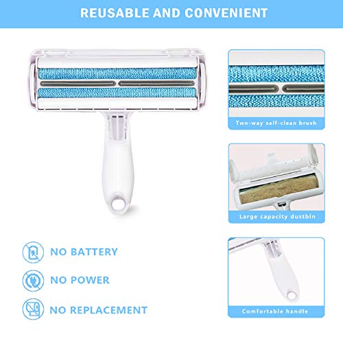 VIMOV Rodillo Removedor de Pelo para Mascotas Reutilizable, Cepillo de Limpieza para Perros, Quita Pelos de Gato & Cepillo para Guantes Limpiar el Automóvil, Ropa, Muebles, Sofá, Alfombras
