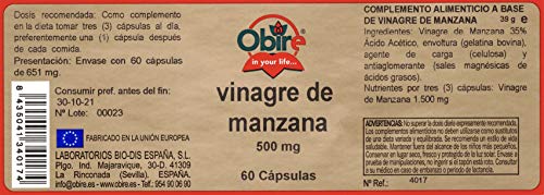 Vinagre de manzana 500 mg 60 cápsulas