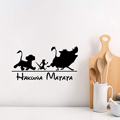 Vinilo adhesivo para pared de Hakuna Matata Inspirational Rey León de Disney con cita de vinilo para dormitorio o cuarto de niños v022 30 x 20