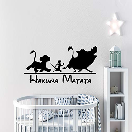 Vinilo adhesivo para pared de Hakuna Matata Inspirational Rey León de Disney con cita de vinilo para dormitorio o cuarto de niños v022 30 x 20