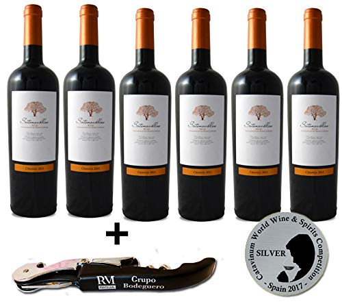 Vino tinto Crianza Rioja de la D.O.Ca. Rioja afrutado Sotonovillos pack regalo vino - 6 Botellas de 750 ml - Total: 4500 ml + Sacacorchos