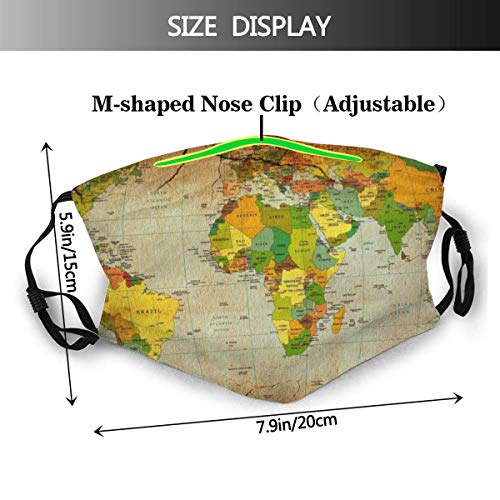 Vintage Pared Arte Mapa del Mundo Cara Boca Cara paño cómodo Transpirable