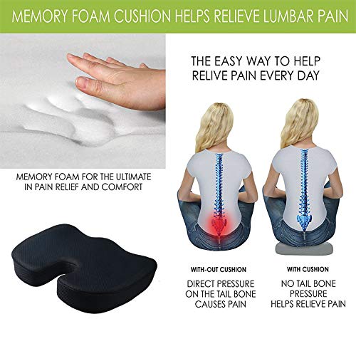 Vinteky - Cojín ortopédico de Espuma con Forma de Memoria para aliviar el Dolor de Espalda, ciática y coxis