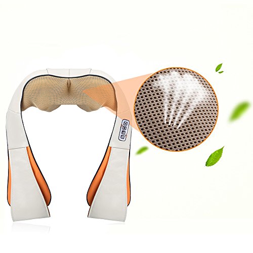 Vinteky Masajeador de Cuello, Espalda, Piernas, Pies, Cintura, Todo el Cuerpo, Con 8 4D Rotación Rodillos de Masaje para Amasar (Gris)