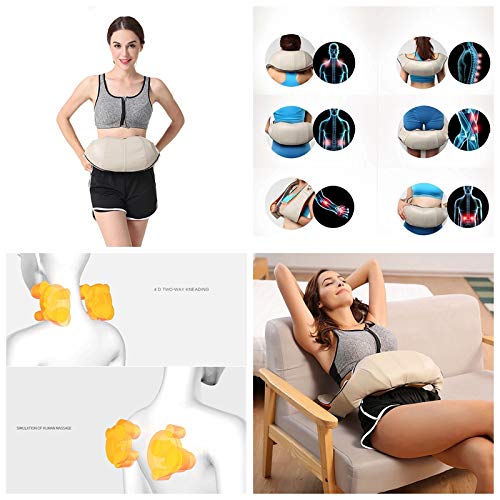 Vinteky Masajeador de Cuello, Espalda, Piernas, Pies, Cintura, Todo el Cuerpo, Con 8 4D Rotación Rodillos de Masaje para Amasar (Gris)