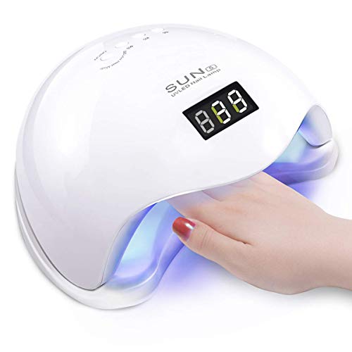 Vinteky®Black Friday 48W Secador de Uñas Lámpara LED Manicura Lámpara Solar de Uñas LED de Infrarrojos Sensores UV Máquina de la Terapia de Luz Apto para Uñas de Manos y Pies (Blanco)
