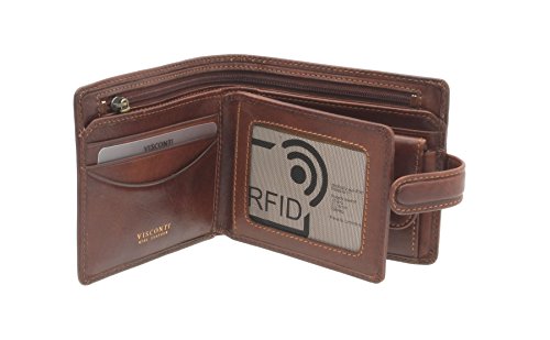 Visconti Colección Tuscany AREZZO Cartera de Cuero con Protección RFID TSC42 Canela