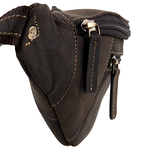 Visconti. Hombre Aceite Cuero Riñonera - Aceite Bronceado