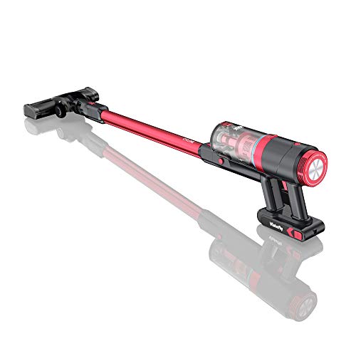 Vistefly VX Aspiradora sin Cable, 23kPA Potente, 250W, Batería Extraíble 2200mAh, 3 Niveles de Succión, 1.2L, Aspiradora de Mano sin Bolsa 2 en 1, Filtro HEPA, Cepillos con LED
