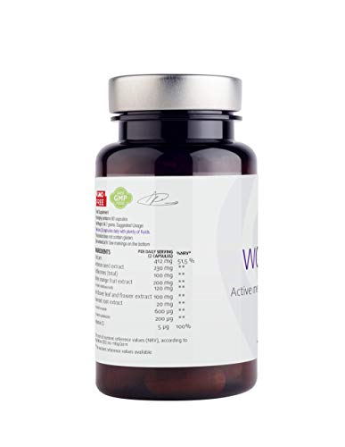 Vital Concept Woman - Apoyo efectivo para la menopausia. 100 mg de isoflavona. Extractos de soja, trébol rojo, Rhodiola Rosea. Ayuda con sofocos, insomnio, sudores nocturnos, dolores de cabeza. 60 gorras, 30 días