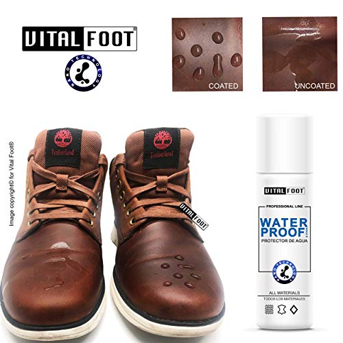 VITAL FOOT - Spray Protector Agua Lluvia Impermeabilizante Calzado Zapato WaterProof - 250 ml