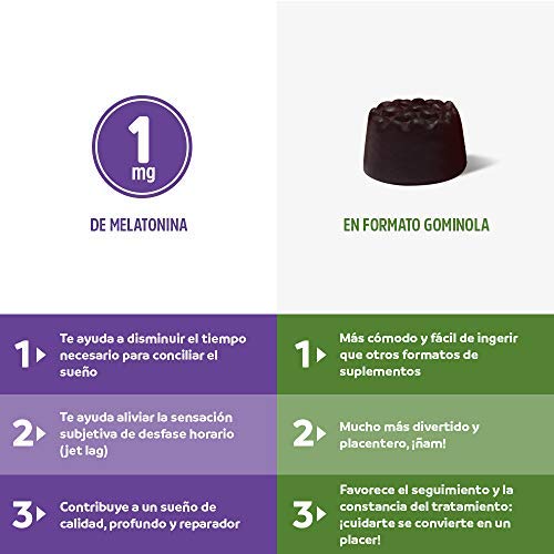 VITALDIN Melatonina gummies - 1 mg por dosis diaria - 60 gominolas + 10 gratis (suministro para 2 meses), sabor a Mora - Ayuda a Conciliar el Sueño - Sin Gluten - Apto para Niños & Adultos