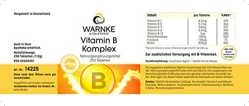 Vitamina B Complex – Vegetariano – Con todas las vitaminas B esenciales – 250 cápsulas