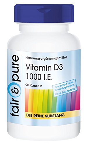 Vitamina D3 1000 U.I. - Colecalciferol - Alta pureza - 90 Cápsulas
