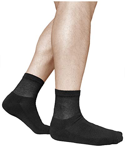 vitsocks Calcetines Acolchados Diabéticos Hombre (3 PARES) Pies Cansados Doloridos, negro, 42-43