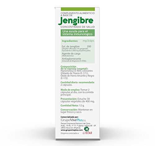 Vive+ Advance Jengibre, Suplemento Alimenticio - 3 Paquetes de 30 Cápsulas