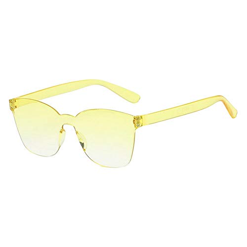 VJGOAL Gafas de sol sin montura de gelatina unisex Gafas de sol integradas con lente retro sexy Gafas de sol integradas Gafas sin marco de color caramelo para mujer