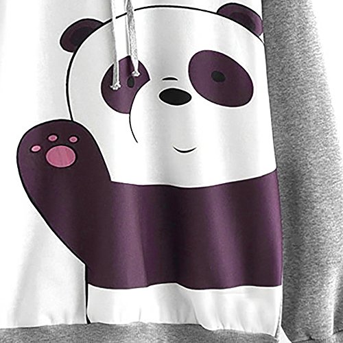 VJGOAL Mujeres otoño Moda Casual Cartoon Print Manga Larga Sudadera con Capucha Pullover Blusa Tops Camisa(S,Gris)