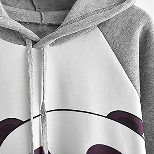 VJGOAL Mujeres otoño Moda Casual Cartoon Print Manga Larga Sudadera con Capucha Pullover Blusa Tops Camisa(S,Gris)