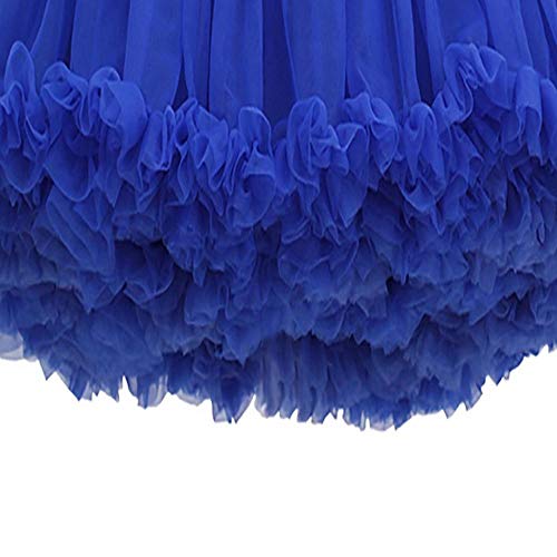 VJGOAL Verano de Las Mujeres de Moda Casual Color sólido Fiesta de Baile Sexy Mini Falda de Tul Ballet Tutu Faldas(Un tamaño,Azul)