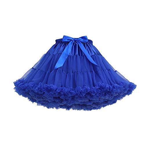 VJGOAL Verano de Las Mujeres de Moda Casual Color sólido Fiesta de Baile Sexy Mini Falda de Tul Ballet Tutu Faldas(Un tamaño,Azul)