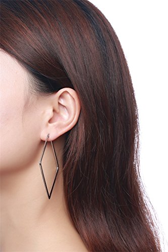VNOX Pendientes de Aro de Geometría Minimalista Grande Cuadrado Ahuecado de Acero Inoxidable para Mujeres Niñas,Regalo para Mamá,Novia,Amigos,Hermanas
