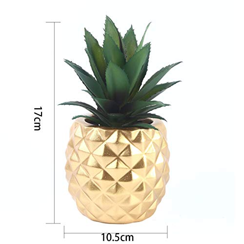 VOANZO Plantas suculentas artificiales en maceta, plantas de piña sintética para sala de estar, restaurante, oficina, gabinete de vino, baño, decoración del hogar