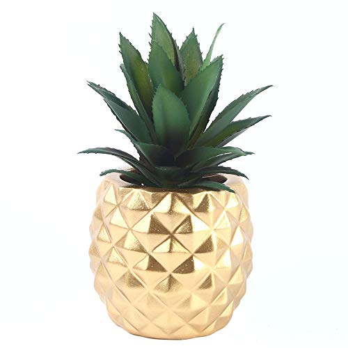 VOANZO Plantas suculentas artificiales en maceta, plantas de piña sintética para sala de estar, restaurante, oficina, gabinete de vino, baño, decoración del hogar