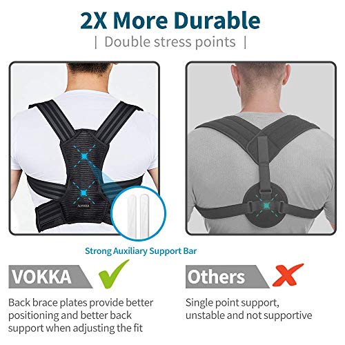 VOKKA Corrector de Postura, Corrector y Soporte para Columna Vertebral, Alivia Dolor en Cuello, Espalda y Hombros, Ajustable y Transpirable, Mejora la Postura y Proporciona Soporte para la Espalda, XL