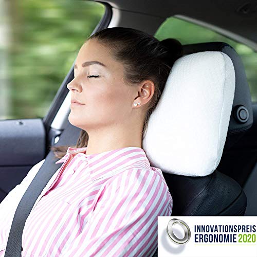 Volar Aloe Vera Almohada de Viaje | Cojín Cervical | Espuma Viscoelástica con Carbón de Bambú | 40x25x10cm