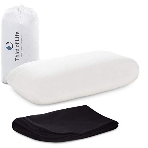 Volar Aloe Vera Almohada de Viaje | Cojín Cervical | Espuma Viscoelástica con Carbón de Bambú | 40x25x10cm